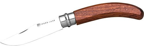 Joker Taschenmesser NB21 Bubingaholzgriff und Sicherheitsdrehhülse, 420 Edelstahlklinge von 7 cm, Angelgerät, Jagd, Camping und Wandern.