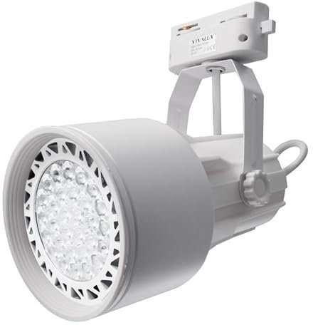 Zeitnet Inc. Faretto faro proiettore led per binario monofase, Spot LED, faretto, Lampada a soffitto, Sistema a binari, Illuminazione da Interno / E27, Orientabile, (colore bianco senza lampada)