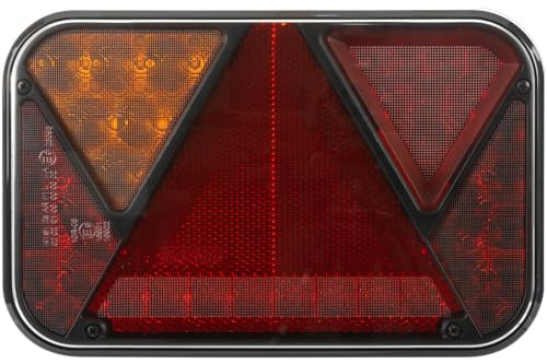 FRISTOM LED Rücklicht FT-270 links 12 V 6 Funktionen 5 Pin Bajonett 200 x 130 x 50 mm mit Nebelschlussleuchte Kennzeichenlicht Reflektor für Anhänger Trailer Nutzfahrzeuge