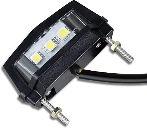 Greluma 1 Pieza luz de Placa de matrícula de Motocicleta, luz de matrícula de lámpara de luz Trasera LED de Freno Trasero Universal de Motocicleta de 12 V, luz Blanca