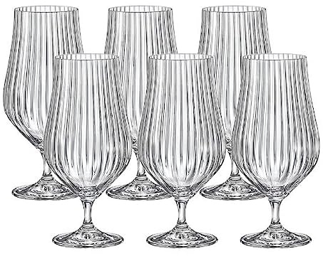 Biergläser Tulipa Optic Kristallgläser 540 ml 6er Set Bohemia Crystalex, Klar