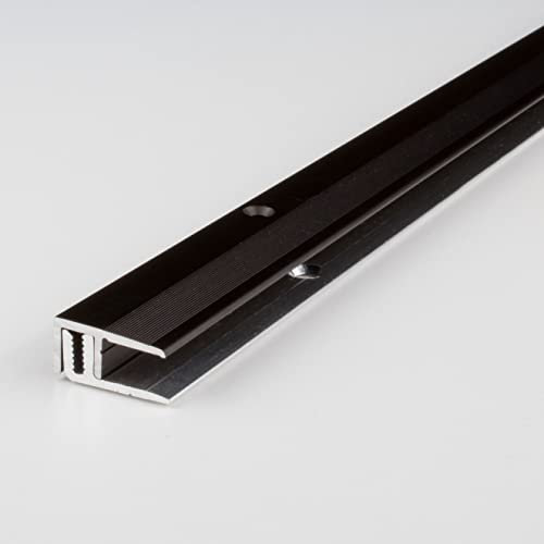 PROVISTON profilé de finition | Aluminium anodisé | Bronze foncé | Largeur 21 mm | Épaisseur sol 7-15 mm | Longueur 1000 mm | À visser | Profil d'arrêt sol parquet ou stratifié | 1 pièce