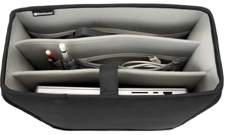 SLNT 20 Liter Backpack Organizing Insert with 3 Compartments, Slip-in Pockets, Velcro Closure - Compatible with SLNT Faraday Waterproof Backpack for Storing Laptops, Tablets, Phones, Devices (Black)