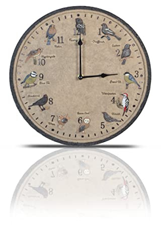 Wild Birds Design Outdoor/Indoor Wall Clock. Garden, Patio Clock. Outdoor Clocks. Waterproof Clock.