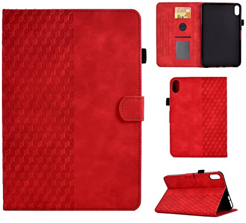 CASAFUNY Funda para Lenovo Tab P11 Plus (TB-J607)/ P11 (TB-J606) 11, Protectora Carcasa con Soporte Fnción y Auto Sueño/Estela para Lenovo Tab P11 & P11 Plus 2021, Rojo