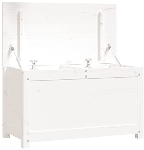 vidaXL Truhe Weiß 80x40x45,5 cm Massivholz Kiefer