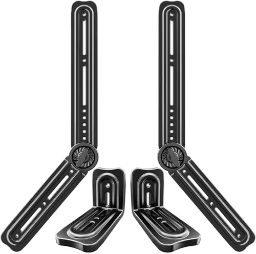 HCMOUNTING Soundbar Mount Bracket, Sound Bar Mounts Under TV or Above TVs Fits Most Sound Bars Up to 20 Lbs, Soundbar TV Mount with 180° Adjustable