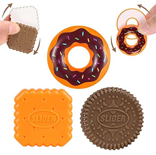 Yeefunjoy 3PCS Fidget Slider Toy, Postre Fidget Slider EDC Adult Fidget Toys, ADHD Autismo Sensorial Toys, Ansiedad Stress Relief Toys, Office Desk Toys, Gifts For Adults and Children