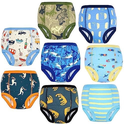 FLYISH DIRECT Baby Trainerhosen Töpfchentraining, 8er Pack Töpfchen Trainingshose für Mädchen Jungen, 2-7 Jahre, Waschbar und Wiederverwendbar, 90/2T