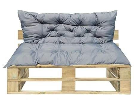 WBM Sewing Waterproof Outdoor Palettenkissen | Hollywoodschaukel Auflage | Bankauflage | Sitzkissen and Rückenkissen | Pallettenpolstern | Lounge Kissen Outdoor | 100 x 110 cm(100 x 50 x 60 cm) Grau