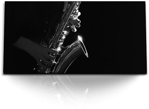 Paul Sinus Kunstdruck Bilder 120x60cm Saxophon Jazz schwarzer Hintergrund Musik