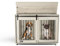 MaxxPet Hundekäfig Holz - Tierkäfig - Haustierkäfig mit herausnehmbarem Trennwand - Hundebox mit 2 Türen - Moderne Hundehütte Indoor für Hunde - 102x65x68 cm - Grau