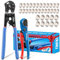 OURU 2-in-1-Ratschen-Pex-Crimpzange zum Anziehen und Entfernen, Kombi-Funktion, Pex-Rohr-Crimp von 0,95 cm bis 2,5 cm Pex-Crimper mit Pex-Schneider und Edelstahl-Pex-Klemmen, 1,27 cm, 25 Stück, 1,9 cm