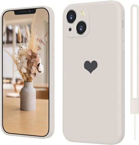 WELUSOPU IPhone 13 mini case 5.4 inch silicone protective case with heart shape, Protective Case iPhone 13 mini 5.4 inch ultra-thin suitable for protective shell Phone Case for iPhone 13 mini white