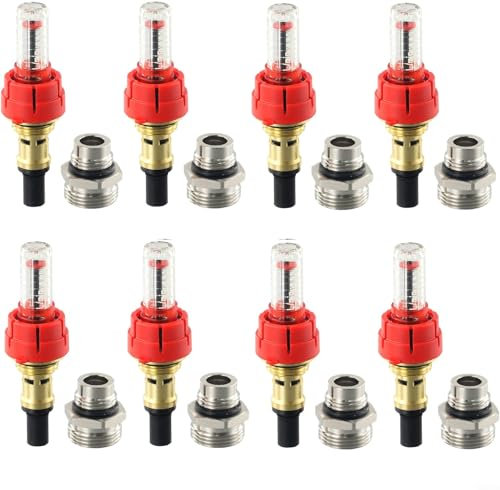 Donkivvy 1/2/5/10/20 Stück - durchflußmengenmesser für fussbodenheizung heizkreisverteiler durchflussmesser flowmeter topmeter DN25 - durchflussanzeiger fußbodenheizung(10 Stück)