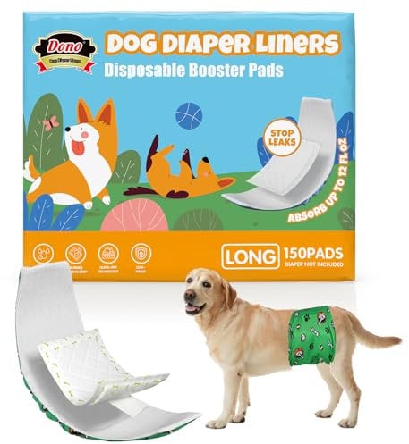 Dono Hundewindeln für Rüden und Hündinnen, Hundewindeleinlagen Ultra-absorbierend, 150 Stück
