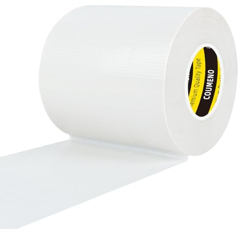 COUMENO Panzertape Weiß, 70mm x 20m,Wasserdichtes & Sturmsicheres Klebeband | Fensterbefestigung, Rückstandslos Entfernbar, Stark Haftendes Gewebeband für Reparatur, Bündeln,Isolieren & Fensterabdichtung