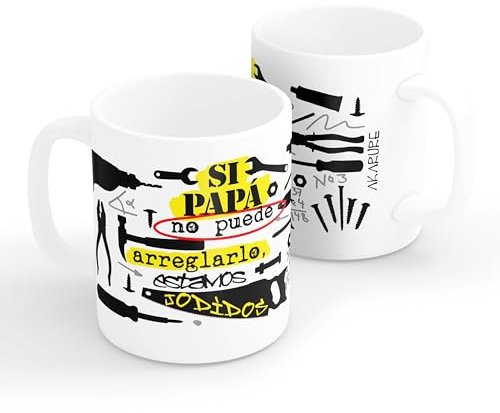 AKARURE Taza padre - Taza Papá - Taza Para Padres - Regalos para Padre - Si Papá No puede Arreglarlo Estamos Jodidos