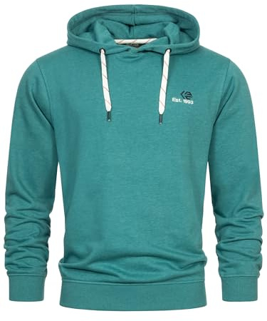 Indicode Herren INMorey Kapuzenpulli Sweatshirt mit Kapuze aus Baumwollmix | Klassischer Hoodie mit weicher Sweatqualität, Kapuzenpullover, Sweatshirt, Freizeitpullover, Basic Pullover für Männer
