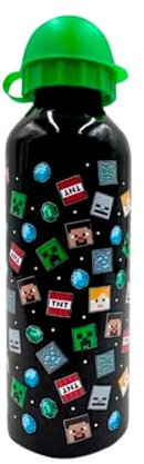 Minecraft Bouteille Réutilisable, Gourde D'eau Creeper, Bouteille design en Aluminium pour Garçon, Bouteille de Voyage, Capacité 500 ml | Multicolore