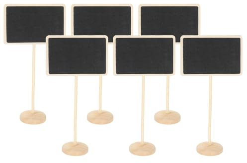 PATIKIL Mini Tafelschilder, 6 Stück Kleine Tafel mit Holzständer Rechteckig für Speisekarten, Party, Hochzeiten, Nachrichtentafeln, Eventdekorationen, Schwarz (6,7x3,1)
