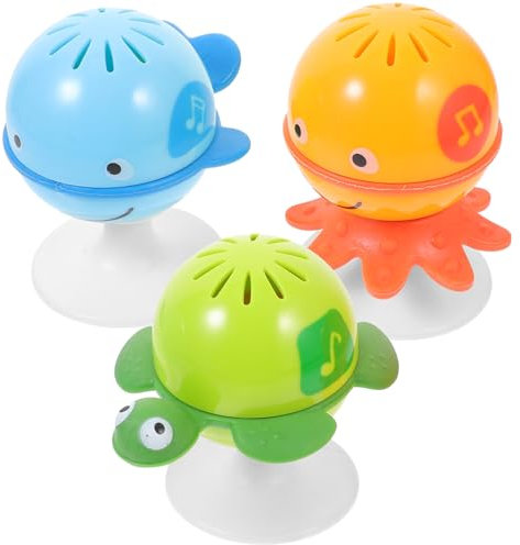 ifundom 3 Pièces Faire Sonner La Cloche Alimentation Jouets à Hochet à Mâcher Océan Série Jouets De Fabricant De Bruit De Hochet Jouets à Mâcher Pour Hochet Avec Ventouses Abdos