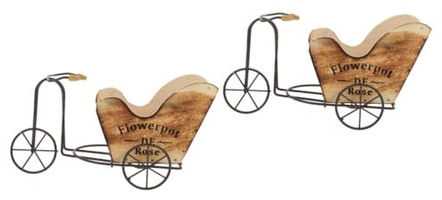 INOOMP 2pcs Flower Pot Holder Iron Plant Stand Bike Planter Stand for Outdoor Plants
