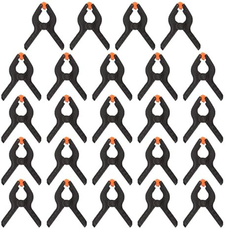 24Pcs Nylon Spring Clamps 2Inch Mini Clips, Plastic Spring Clamps Extra Strength for DIY Projects,Arts,Wood Working Crafts, Muslin Paper Photo Background