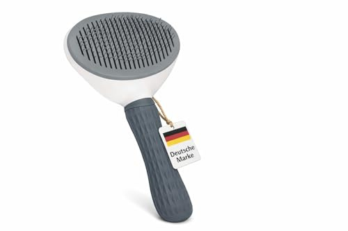 LINUMA® Hundebürste, Katzenbürste, Fellwunder Bürste Hund, Hundezubehör, Katzen Zubehör, Haustier Bürsten, Langhaar und Kurzhaar Fellbürste Katzenhaarbürste Fellpflege & Krallenpflege cat (Grau)