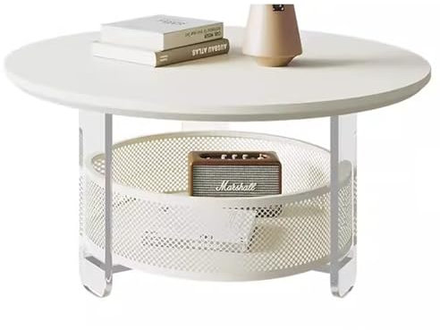 SCBTGKLN Transparenter Couchtisch, 2-stufig, Runde Wohnzimmertisch, C-förmiger Beistelltisch aus Acryl, Satztische, Kleiner Couchtisch, for das Home-Office, Freie Kombination(X-Large)