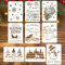 JIEYAO 9 Stück Weihnachten Schablonen, Zeichenschablonen Malschablonen aus Kunststoff Wiederverwendbar Plastik Vorlage Schneespray Fenster Schablonen zum Malen Wand Scrapbooking DIY Geschenkkarten