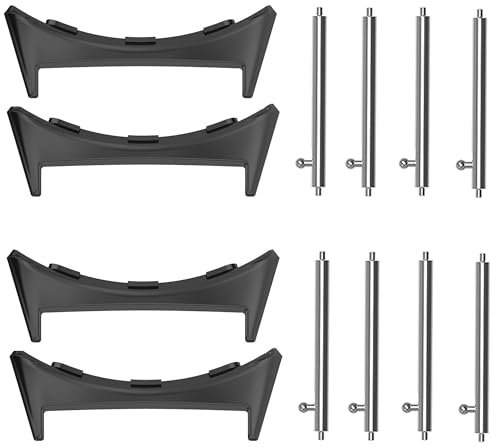 Blueshaweu Metall Armband Adapter kompatibel mit Google Pixel Watch 3, Edelstahl Uhrenarmband Adapter Ersatzbarer Connector Uhrenadapter Verbinder (2 set schwarz+schwarz, 20MM Für Watch 1/2/3 41mm)