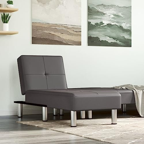 Willood Chaiselongue Grau Kunstleder