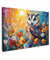 MuchoWow© Bild auf Leinwand Groß 120x80 cm XXL Schlafzimmer Bilder Badezimmer Wand Deko Wohnzimmer Modern Wanddeko Bilderwand Geschenk Eule - Blumen - Kunst - Sonnenuntergang