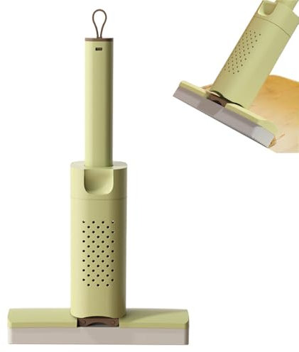 Portable Mini Mop, Self Squeeze Small Cleaner with Fluted Cotton Tip Washable Cleaning Hand Mop for Home Bathroom Desktop