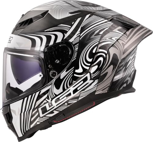 LS2, Integraler Motorradhelm DRAGON ENTHUM Silver, XS