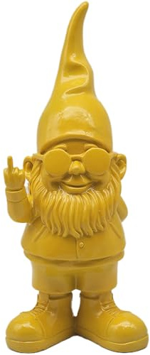 Lesser & Pavey Gnomes Home Decor Figurines & Ornaments For Home & Office | Decorative Home Accessories Statues For Indoor & Outdoor | Lovely Gifts for Women & Men Swearing Yellow 20 Cm