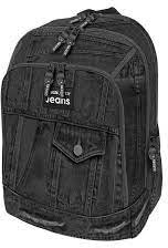 Zaino scuola Dream TintaUnita Jeans Nero capacità 28 litri schienale imbottito spallacci regolabili in poliestere resistente e capiente