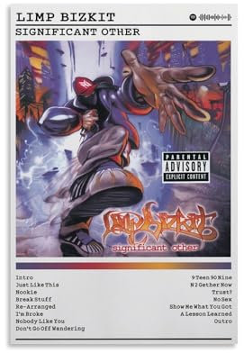 LKKHPEP Limp Poster Bizkit Significant Other-Album-Poster, Leinwand, Wandkunst, dekoratives Wohndekor, Gemälde für Wohnzimmer, Schlafzimmer, 40 x 60 cm, ungerahmter Stil