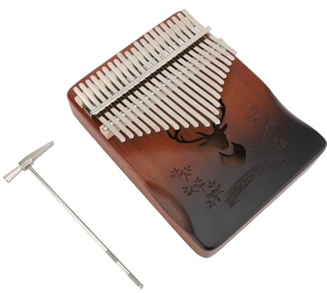 21 Keys Tragbares Kleines Daumen Klavier Mahagoni -Metall -Instrumenten -Kit mit Melodie Hammer Segeln Sie Daumen Klavier für Erwachsene und Anfänger Finger Piano Kalimba Sammlerstücke (Typ 1) (Typ