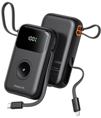 Kuulaa Portable Charger iPhone 10000mAh Apple Watch Charger Power Bank Fast Charging with USB C/Lightning Cables, Battery Pack for Apple Watch Ultra 11 10 9 8 7 SE, iPhone 17 16 15 Air, etc.