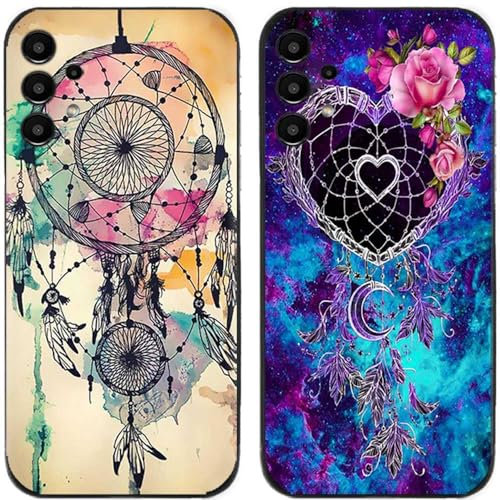 Generisch 2-Pack Liebe Traumfänger Bedruckt TPU Silikon Gel Rückseite Handyhülle Handy Hülle Schutz Schutzhülle (Für Samsung Galaxy A23 5G/4G)