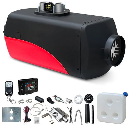 Calefactor diésel de 12 V 5 kW, todo en uno, con pantalla LCD y mando a distancia, calefacción de aire para autocaravanas, barcos, caravanas, camiones (estilo 01)