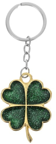 BESPORTBLE Glitzer Shamrock SchlüSselbund Mit VierbläTtrigem Kleeblatt Funkelnder Bling SchlüSselanhäNger FüR Frauen Vielseitiges SchlüSselzubehöR FüR St. Patrick'S Day Taschen Und RucksäCke