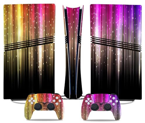 Anti Rayures pour PS5 Pro Skin Disc Edition & pour PS5 Pro Skin Digital Edition Console Et Contrôleur Vinyl Cover Skins Wraps Scratch Resistant Compatible 42686 sans Mousse(Digital Edition)