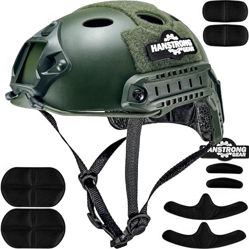 HANSTRONG GEAR Airsoft Tactical SWAT Army Military Rapid-Fit PJ-Style Helm für CQB-Schießen Paintball mit NVG-Montage-Seitenschienen