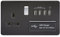 Knightsbridge SFR7USB4MB Screwless 1G 13A Switched Socket with Quad USB Charger 5V Dc 5.1A-Matt Black with Chrome Rocker