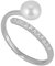 S925 Sterling Silber Ring, personalisierte Ring Chic einstellbare Öffnung einfache Frauen Zirkon Faux Perle personalisierte Ring für Hochzeit Engagement Geburtstag (US-Größe 7)