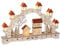 Monzana® Schwibbogen Weihnachten LED Batteriebetrieben Timer Kabellos Holz Beleuchtung Deko Lichterbogen Weihnachtsdeko Schwippbogen Lichterkranz Braun