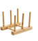 Ulalaza Bambus Holz Geschirr Regal Tellerhalter Tellerständer Geschirrständer Küchenablage Geschirrregal Natürlicher Holzschrank Organizer für Geschirr Teller Schüssel Tasse Topfdeckel